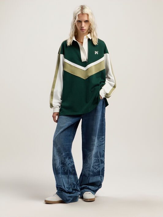 Palms Loose Denim Pants PALM ANGELS Palms Loose Denim Pants LIGHT BLUE - BEIGE PWYA038F25DEN001