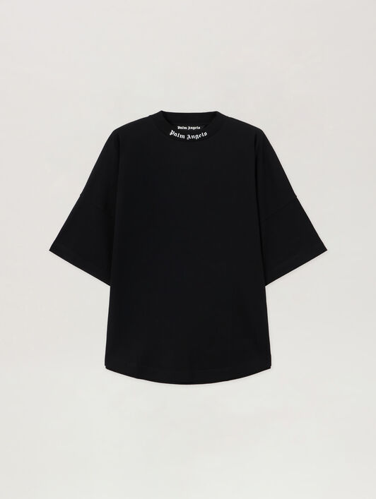 Classic Logo Over Tee PALM ANGELS Classic Logo Over Tee BLACK WHITE PMAA002C99JER001