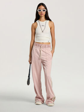 PALM ANGELS Classic Logo Track Loose Pants ROSE PINK - OFF WHITE PAWCJ05F26FB01