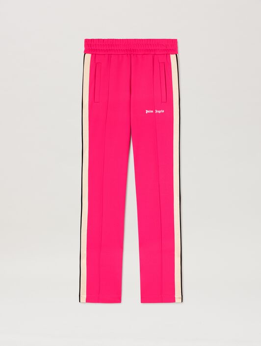 PALM ANGELS  Jogginghose mit klassischem Logo-Stickerei FUCHSIA - OFF WHITE PWCJ001S25FAB001