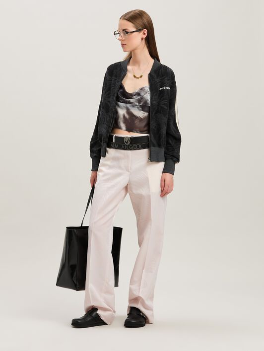 PALM ANGELS  Jacquared Palms Pants SOFT ROSA - SOFT ROSA PWCA150S25FAB001