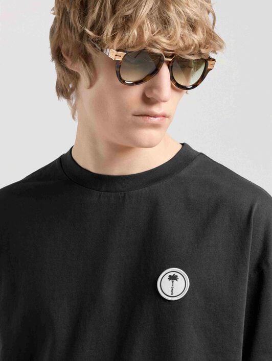 Palm Tree Regular T-Shirt PALM ANGELS Palm Tree Regular T-Shirt BLACK - OFF WHITE PAMAA01F26JR02