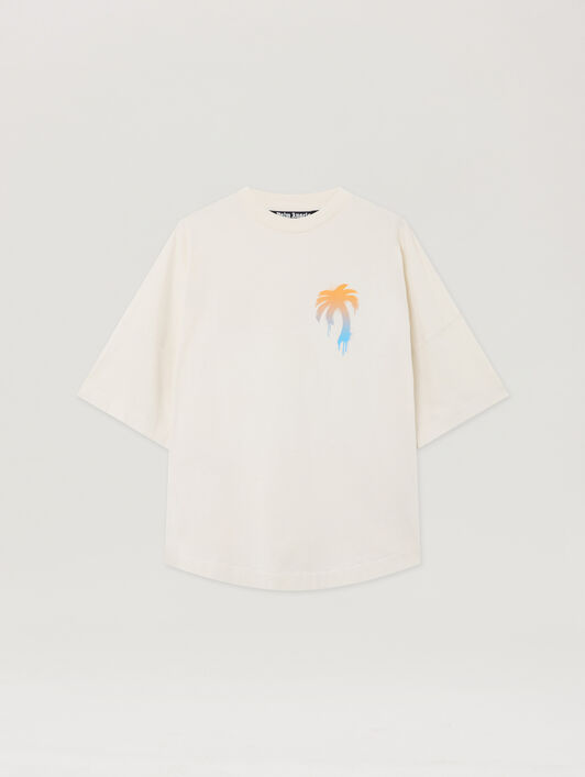 PALM ANGELS I Love Pa Over T-Shirt OFF WHITE BLACK PMAA10BS26JER003