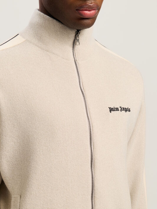PALM ANGELS Classic Logo Knit Track Jkt LIGHT BEIGE - BLACK PMHA063F25KNI001