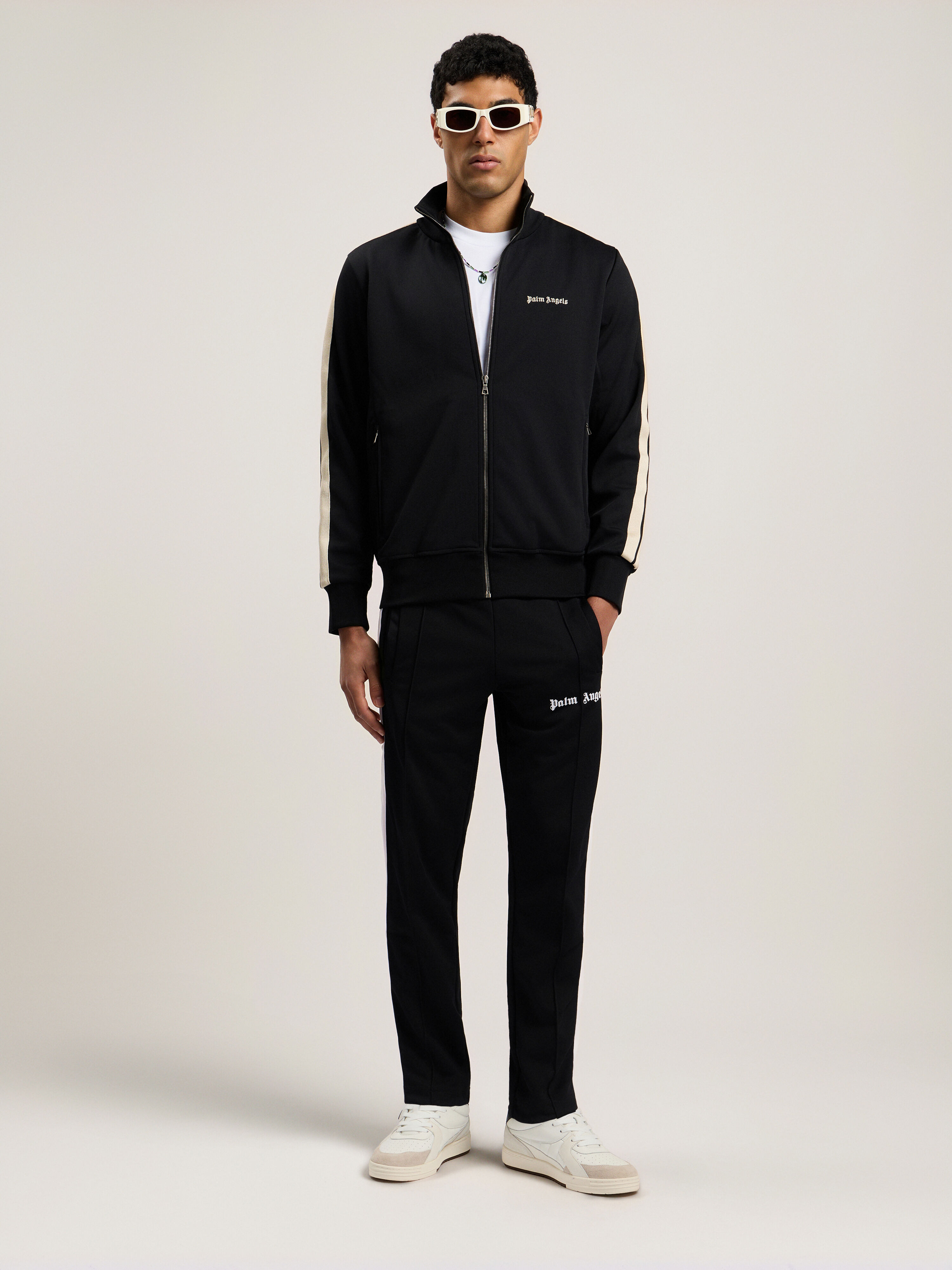 プリント⁄pmbb036f18441027⁄長袖Tシャツ⁄L⁄コットン⁄BLK Palm Angels◇