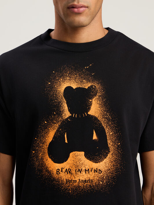 Spray Bear Regular T-Shirt PALM ANGELS Spray Bear Regular T-Shirt BLACK - ORANGE FLUO PMAA109F25JER00B