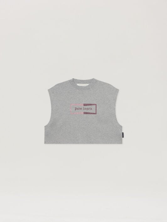 Studded Box Logo Tank Top PALM ANGELS Studded Box Logo Tank Top GREY MELANGE - PINK PAWAC03F26JR01