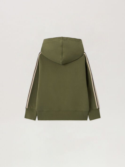 PALM ANGELS Pa Minitrack Regular Hoodie MILITARY GREEN - BLACK PBBB012F25FLE008