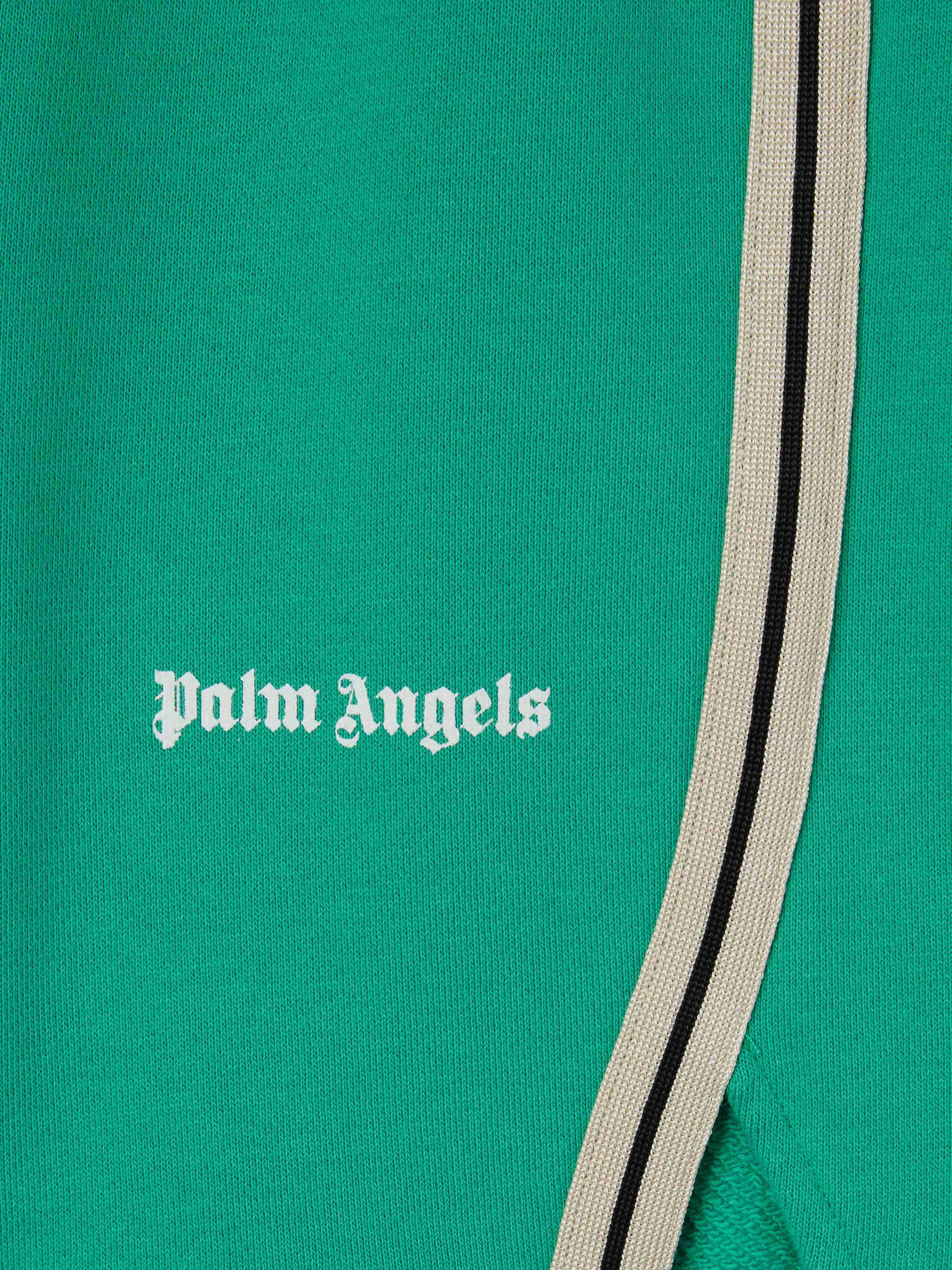 PALM ANGELS  Iconic Tape track shorts GREEN OFF WHITE PBCI007S25FLE001
