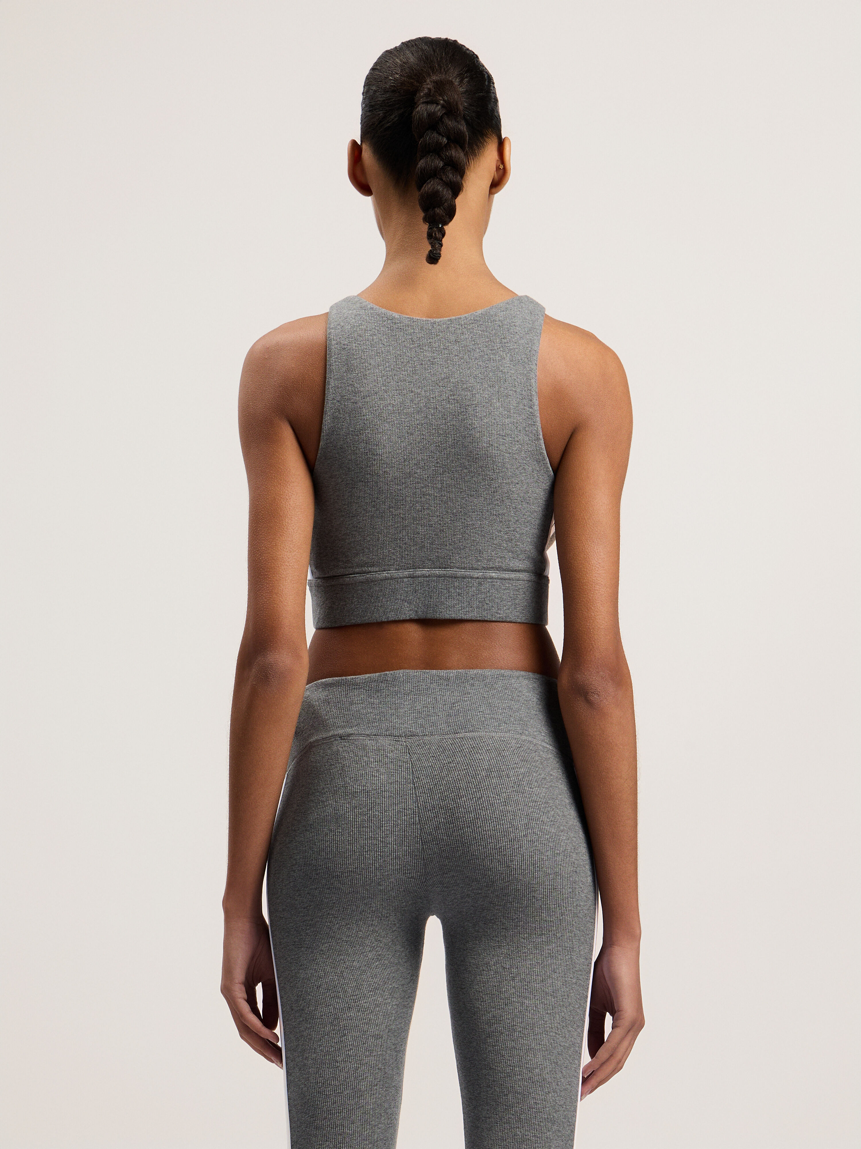 PALM ANGELS Training Track Top MELANGE GREY WHITE PWVO001C99FAB001