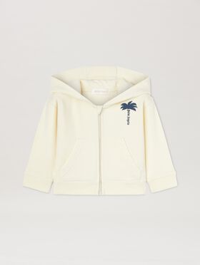 PALM ANGELS  The Palm zippered hoodie LIGHT BLUE OFFWHITE PB2X017S25JER001
