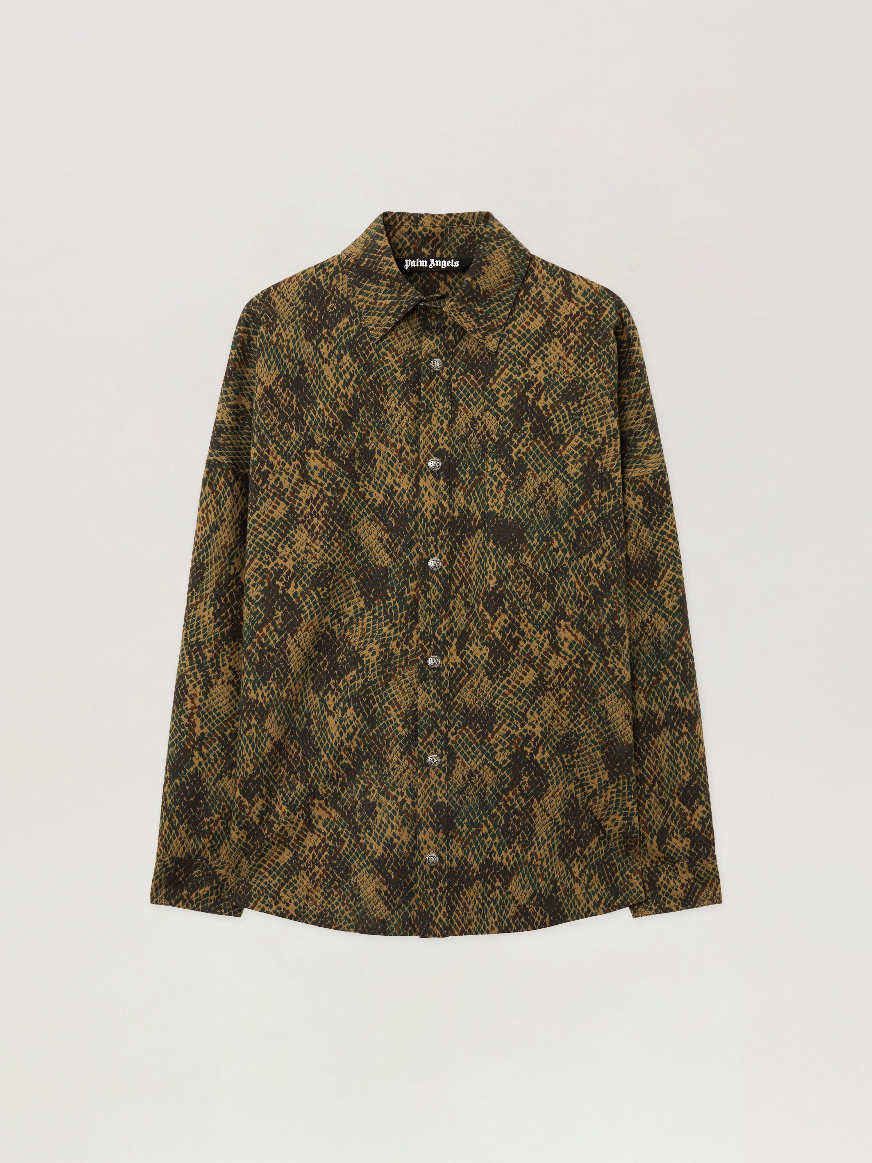 Classic Logo Snake Overshirt in GREEN - OFF WHITE for Men | Palm