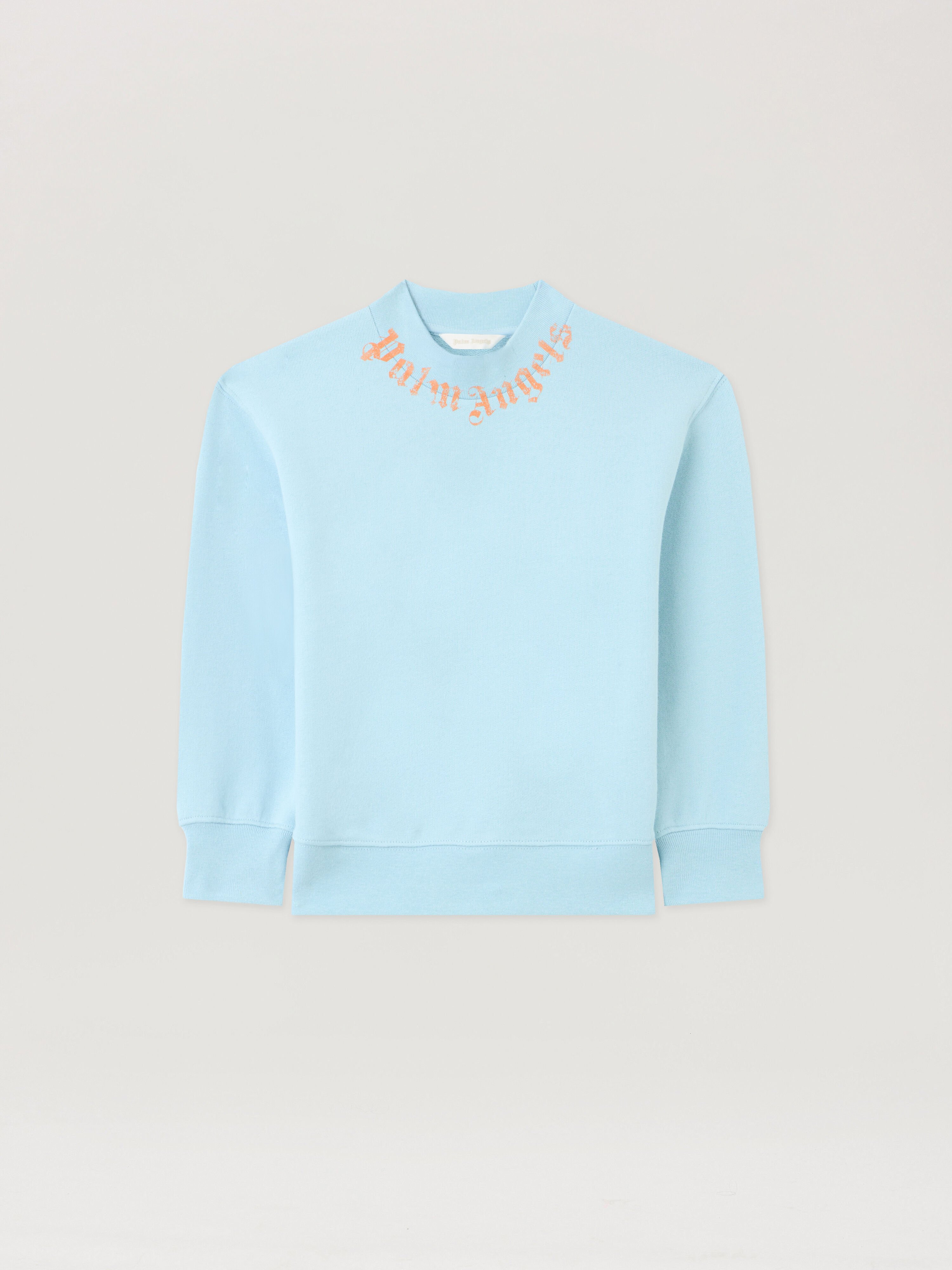PALM ANGELS Neck Logo Brushed. Crew BLU BIMBO/ BABY BLUE PBBA012S26FLE004