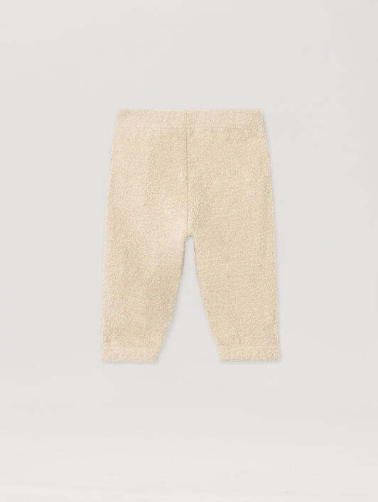 Logo Teddy Track Knit Pants PALM ANGELS Logo Teddy Track Knit Pants ECRU - BROWN PBXQ002F25KNI001