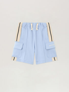 PALM ANGELS Track Cargo Shorts BLU BIMBO/ BABY BLUE PBCL004S26FLE001
