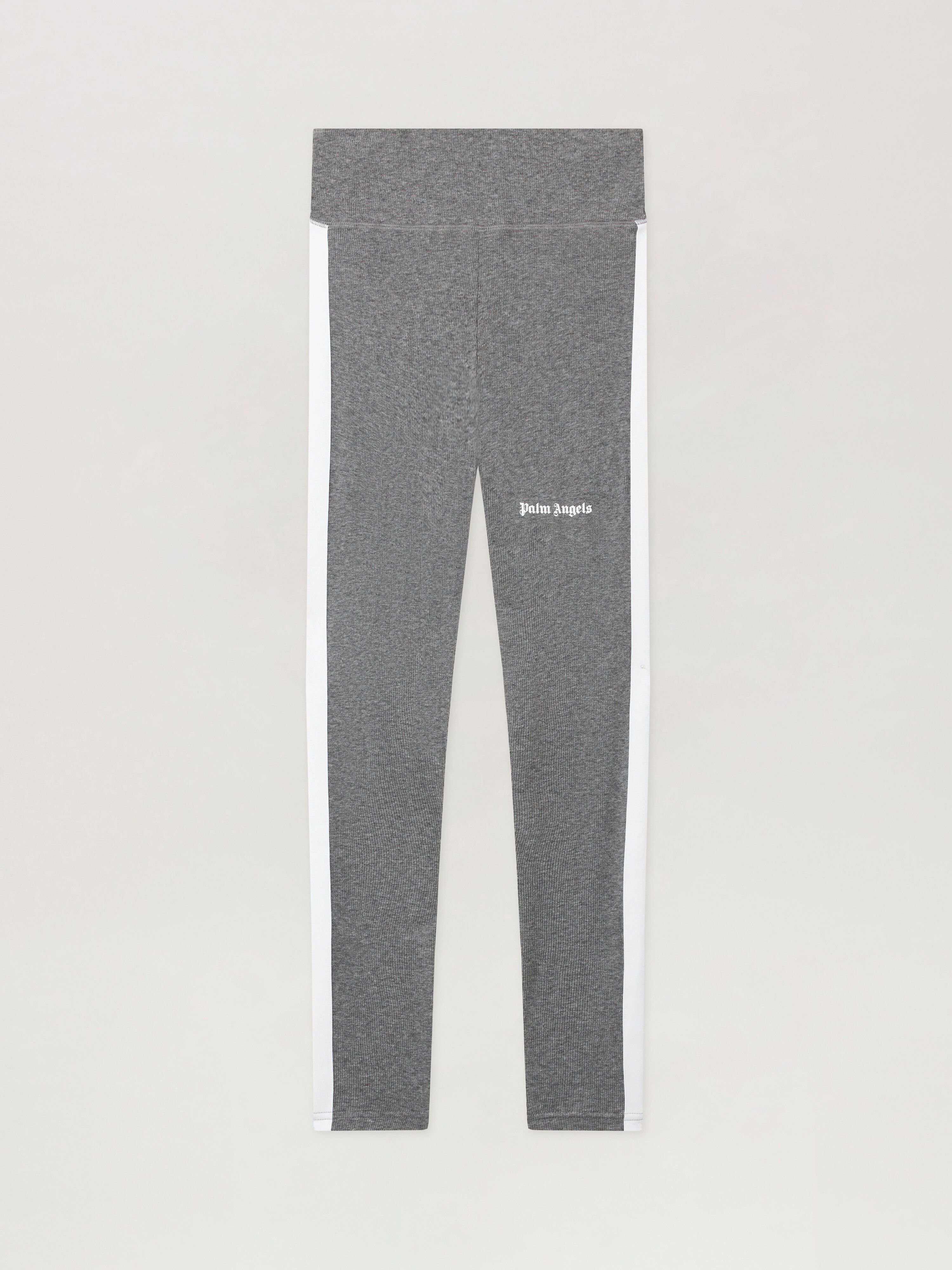 Training Track Leggings in MELANGE GREY WHITE for Women | Palm Angels®