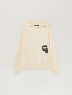 PALM ANGELS Brushed Palm Tree Regular Hoodie OFF WHITE - BLACK PAMBB03W26FL06