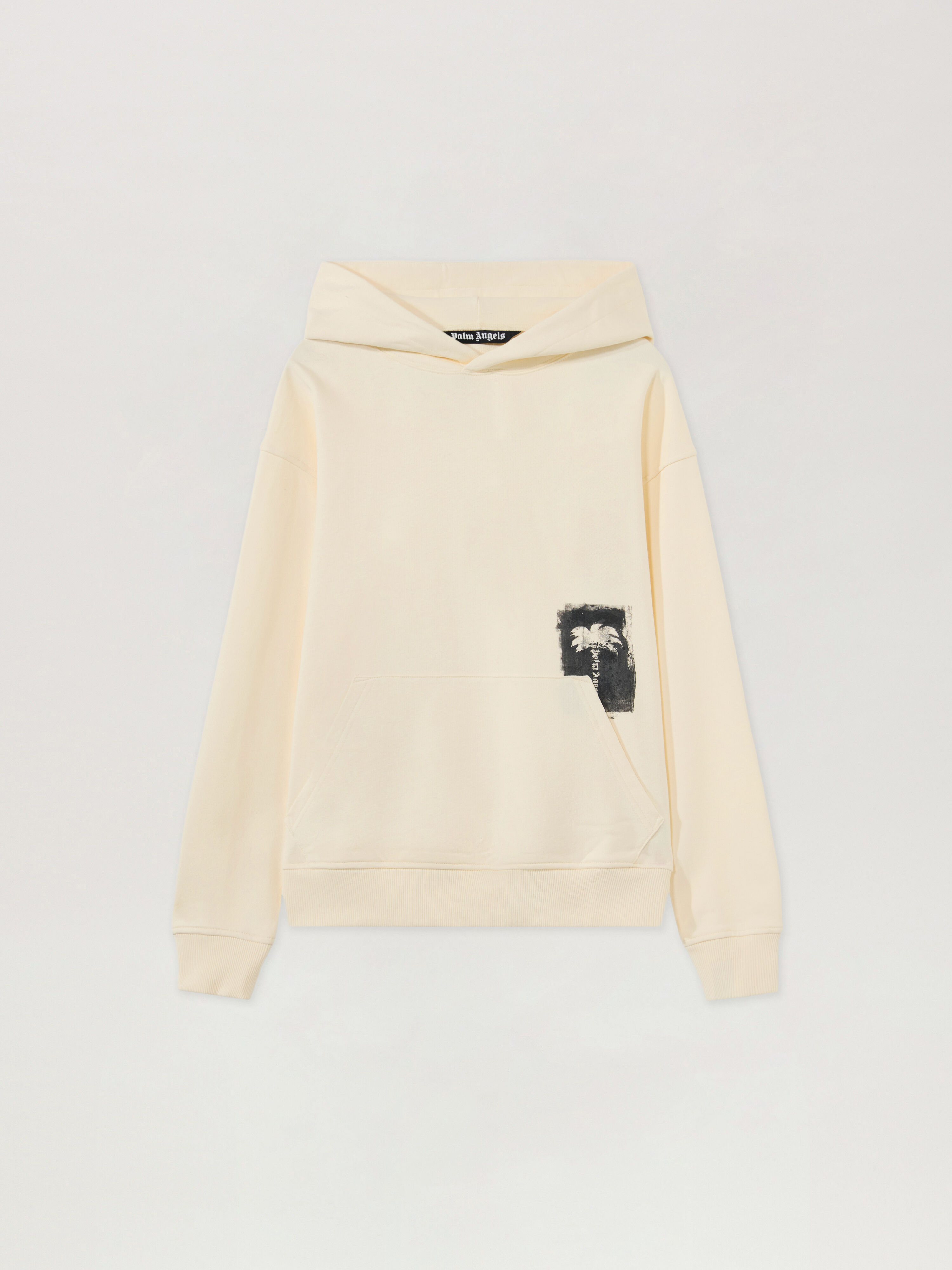 PALM ANGELS Brushed Palm Tree Regular Hoodie OFF WHITE - BLACK PAMBB03W26FL06