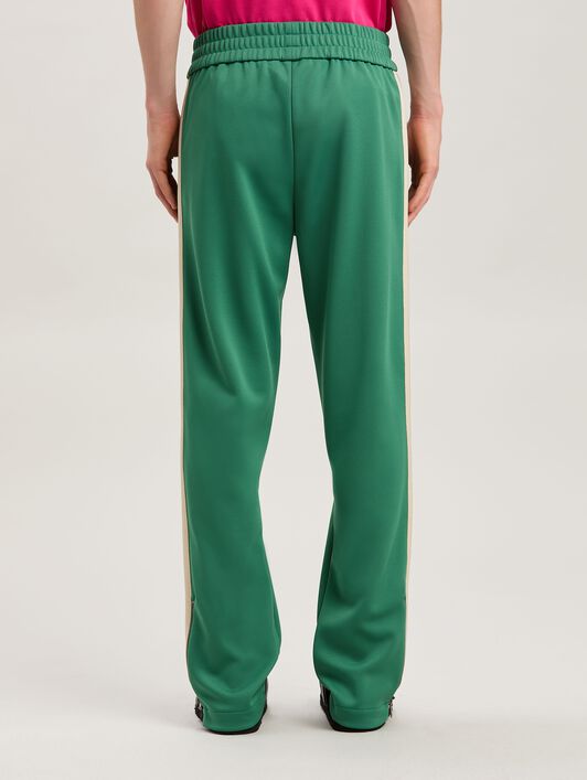 PALM ANGELS  Trainingshose mit gesticktem Logo FOREST GREEN - OFF WHITE PMCJ020S25FAB001