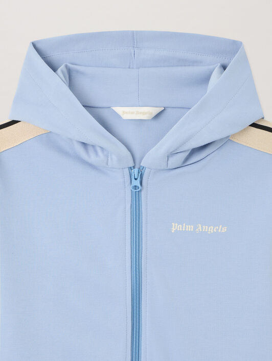 PALM ANGELS Track Full Zip Hoodie BLU BIMBO/ BABY BLUE PBBD017S26FLE001