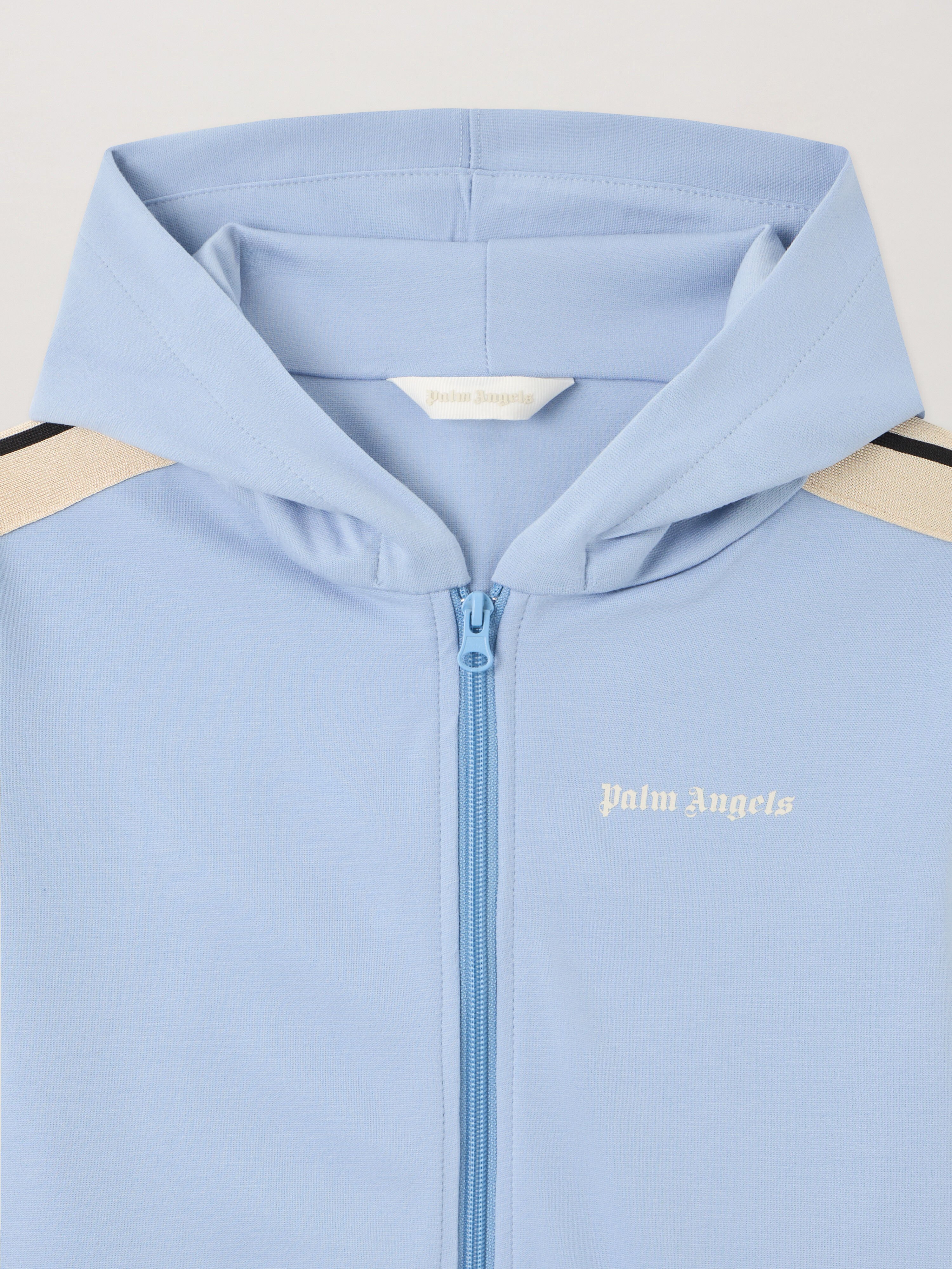 PALM ANGELS Track Full Zip Hoodie BLU BIMBO/ BABY BLUE PBBD017S26FLE001