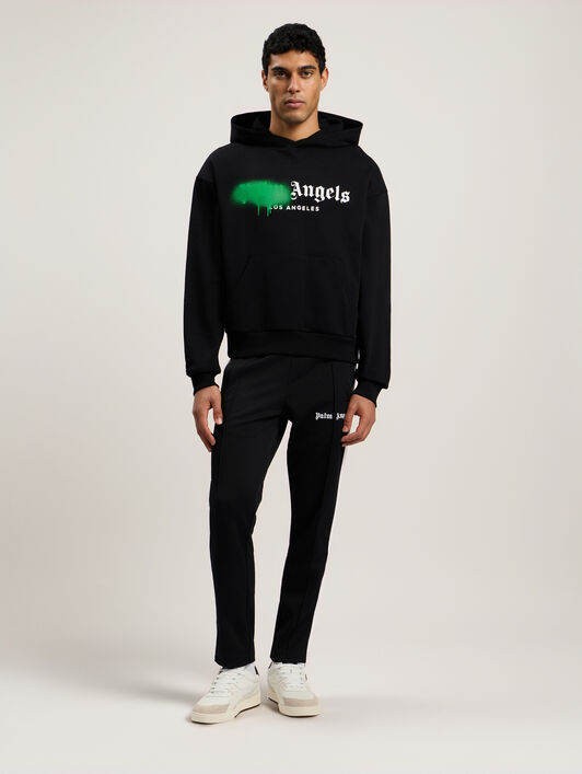 PALM ANGELS Spray City Los Angeles Hoodie Black/Green PMBB17DT26FLE001