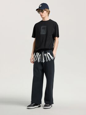 PALM ANGELS Brushed Palm Tree Regular T-Shirt BLACK - GREY PAMAA01W26JR19