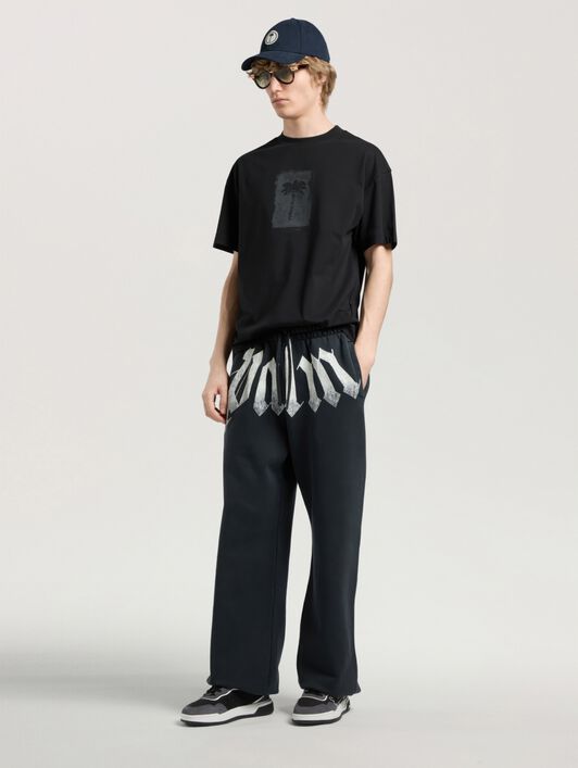 Brushed Palm Tree Regular T-Shirt PALM ANGELS Brushed Palm Tree Regular T-Shirt BLACK - GREY PAMAA01W26JR19
