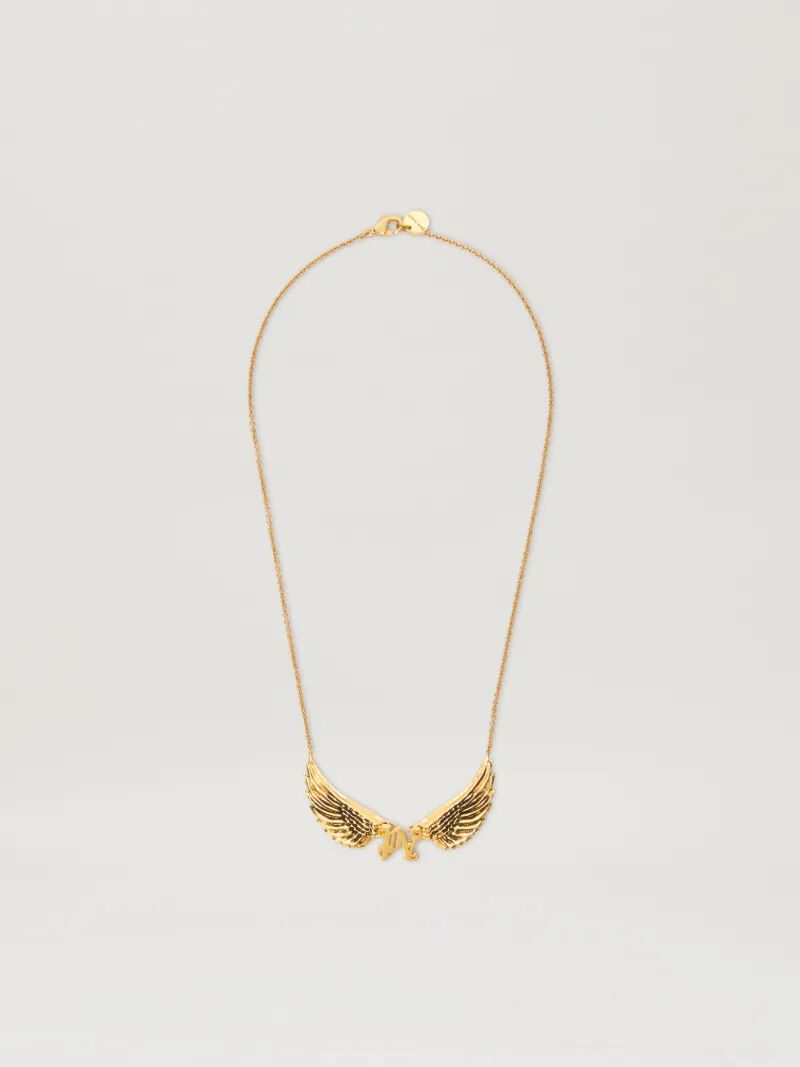 PALM ANGELS  Monogram with wings necklace GOLD - GOLD PWOB12CS25MAT001