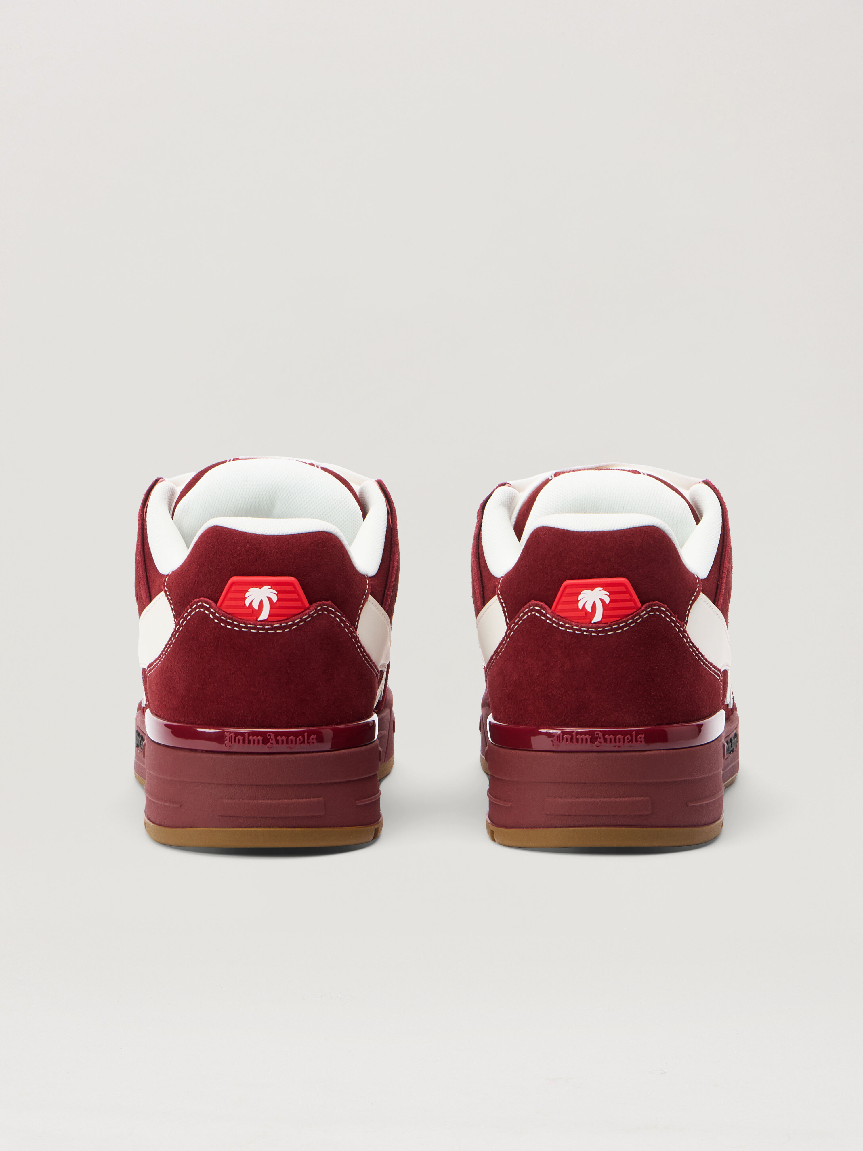 PALM ANGELS Venice Sneakers Suede BURGUNDY - WHITE PMIA101F25LEA003