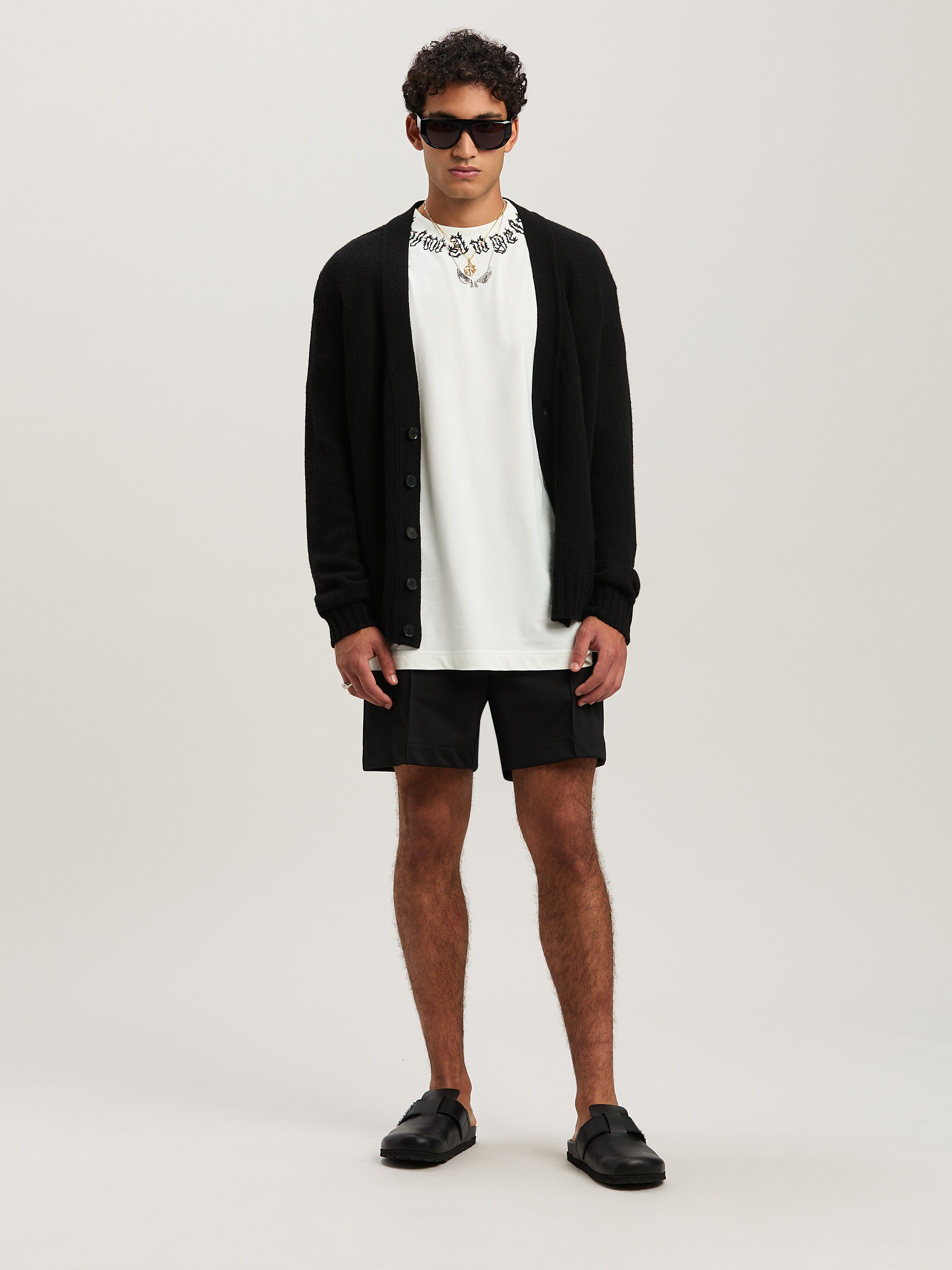 PALM ANGELS  Flame logo T-shirt OFF WHITE - BLACK PMAA001S25JER002