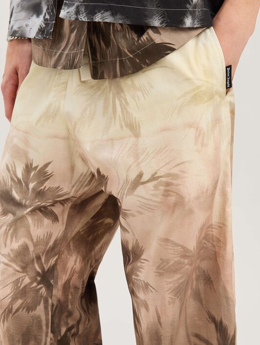 PALM ANGELS  Sunset Palmen Hose BEIGE - BLACK PMCA143S25FAB003