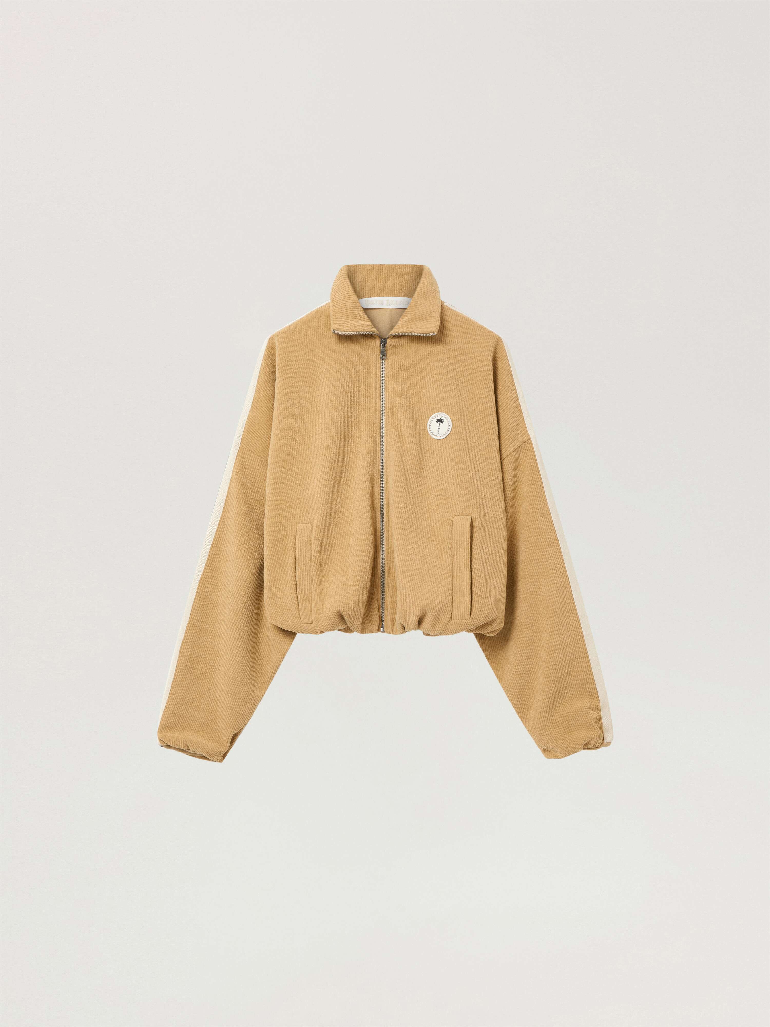 Palm Tree Chenille Track Jacket PALM ANGELS Palm Tree Chenille Track Jacket KAKI - OFF WHITE PAWBD04W26FB01