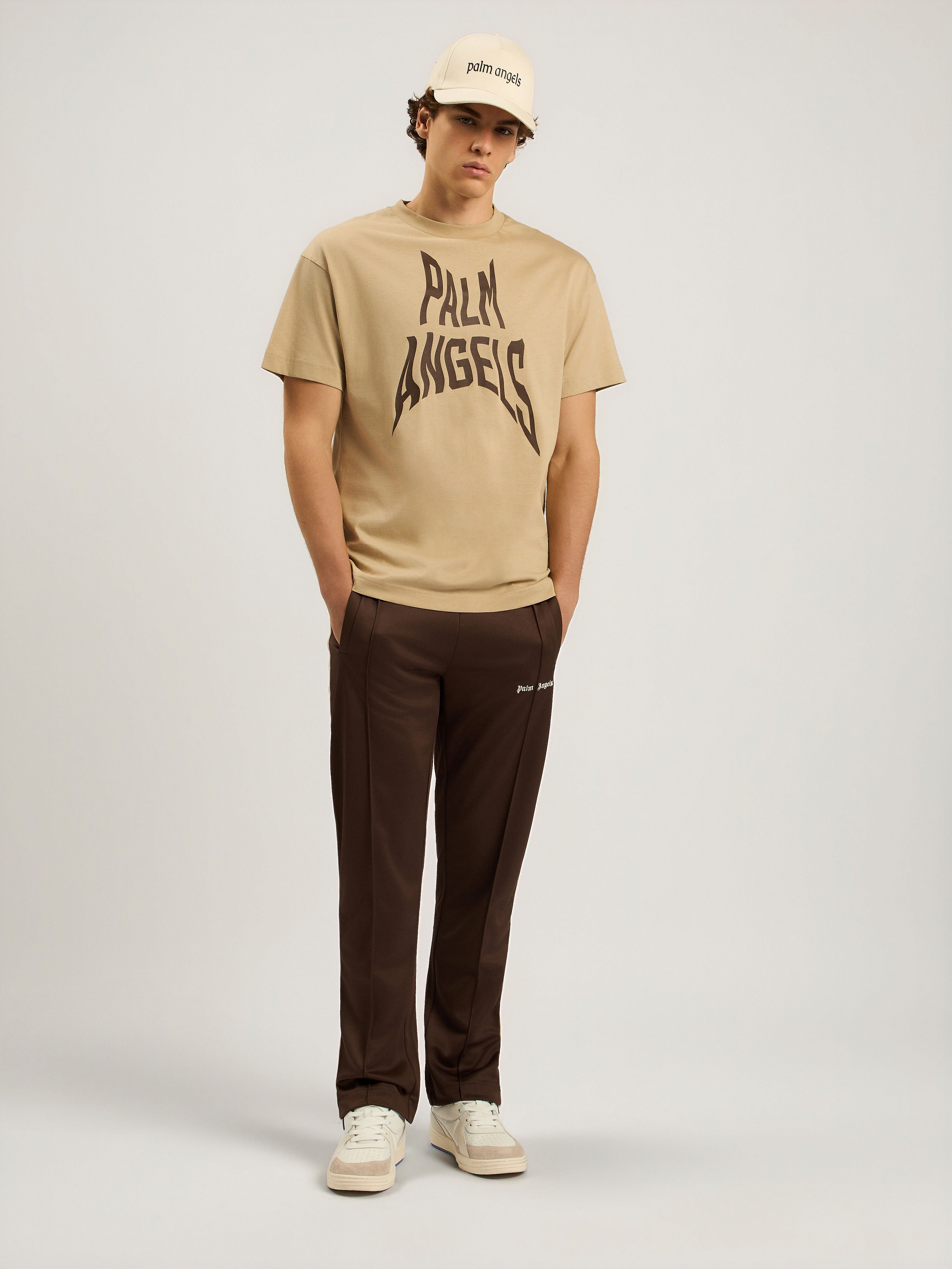 Classic Logo Track Pants PALM ANGELS Classic Logo Track Pants BROWN - OFF WHITE PAMCJ02F26FB01