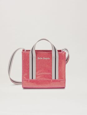 PALM ANGELS  Glitter Mini Tote Bag CHERRY OFF WHITE PGRA005C99KNI005