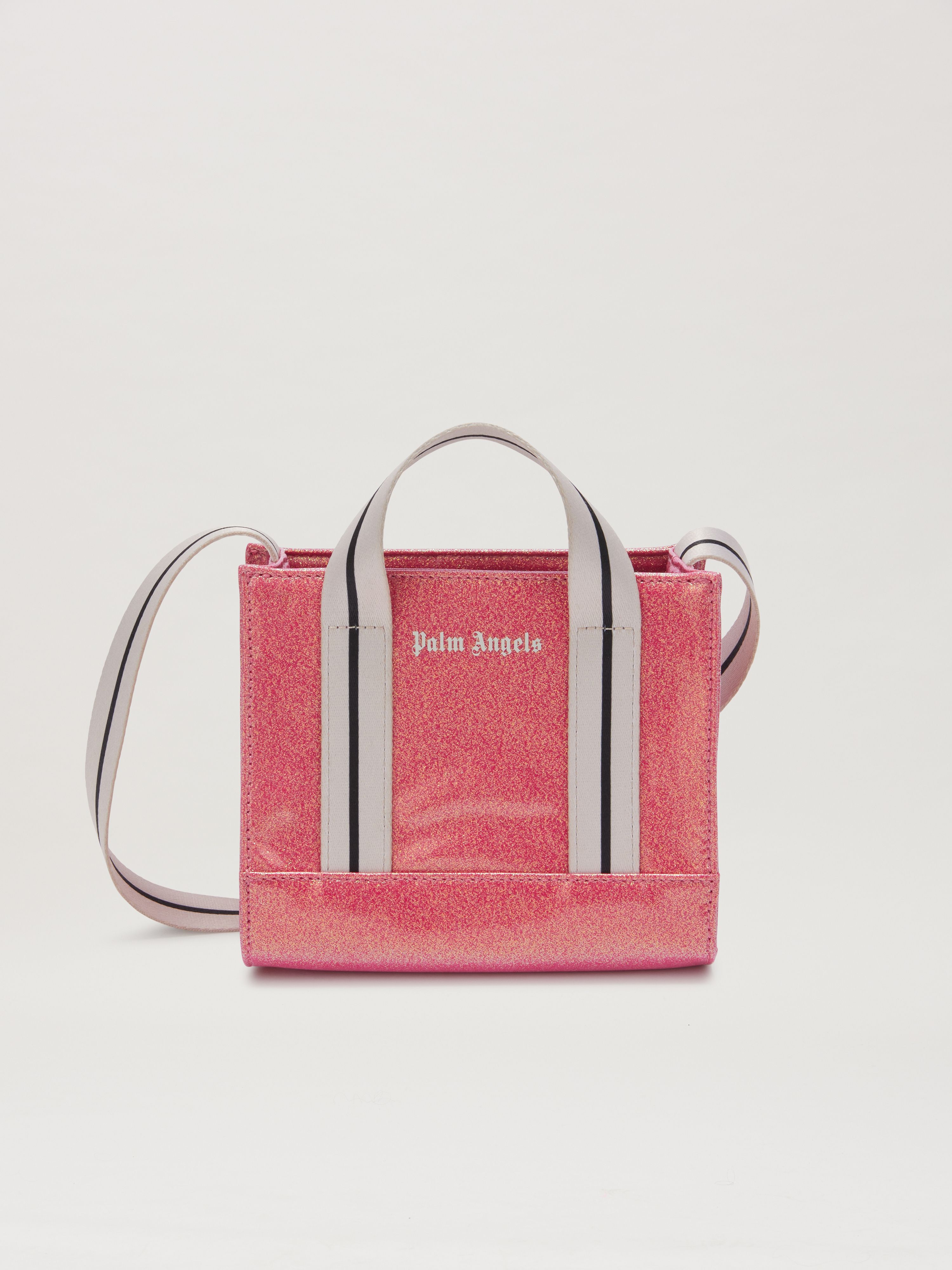 PALM ANGELS  Glitzer Mini-Tasche CHERRY/OFF WHITE PGNA003S25FAB002