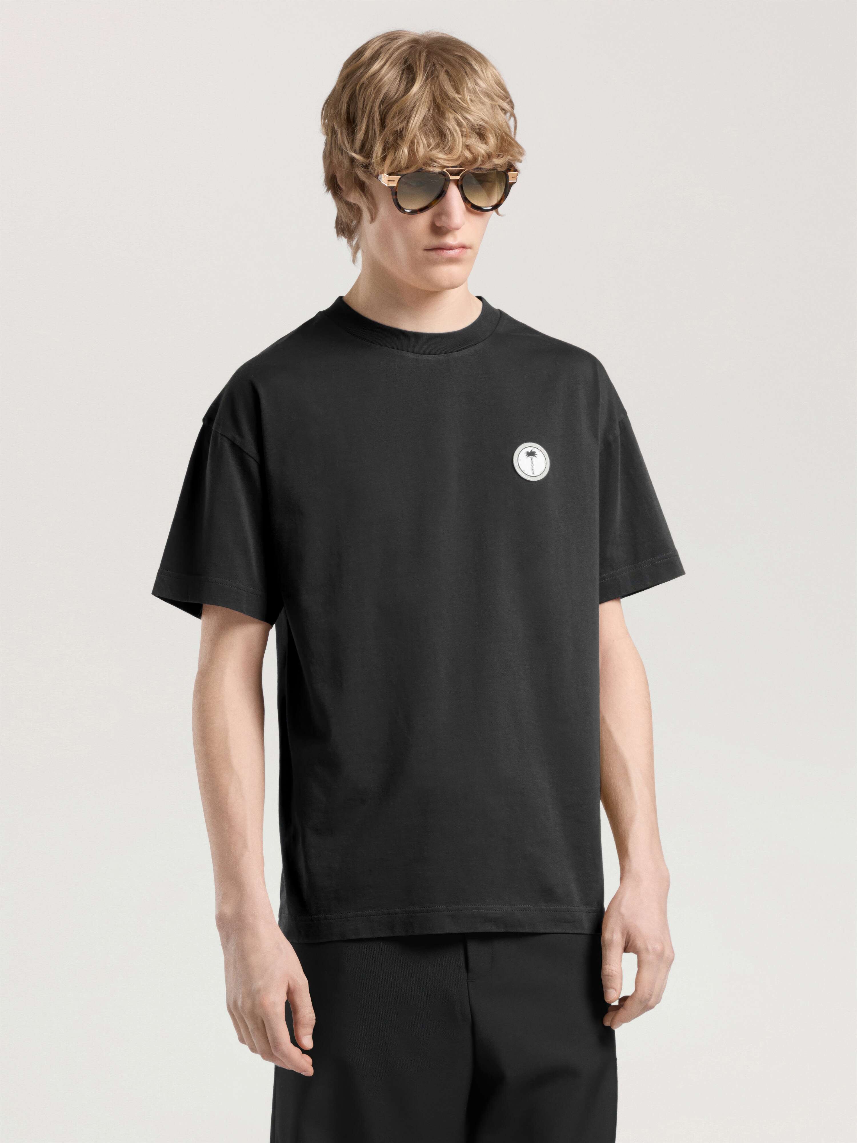 Palm Tree Regular T-Shirt PALM ANGELS Palm Tree Regular T-Shirt BLACK - OFF WHITE PAMAA01F26JR02