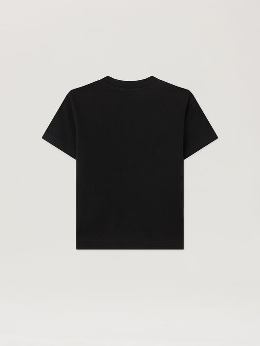 PALM ANGELS Minitrack. T-Shirt Black Off White NERO/BLACK PBAA011S26JER001