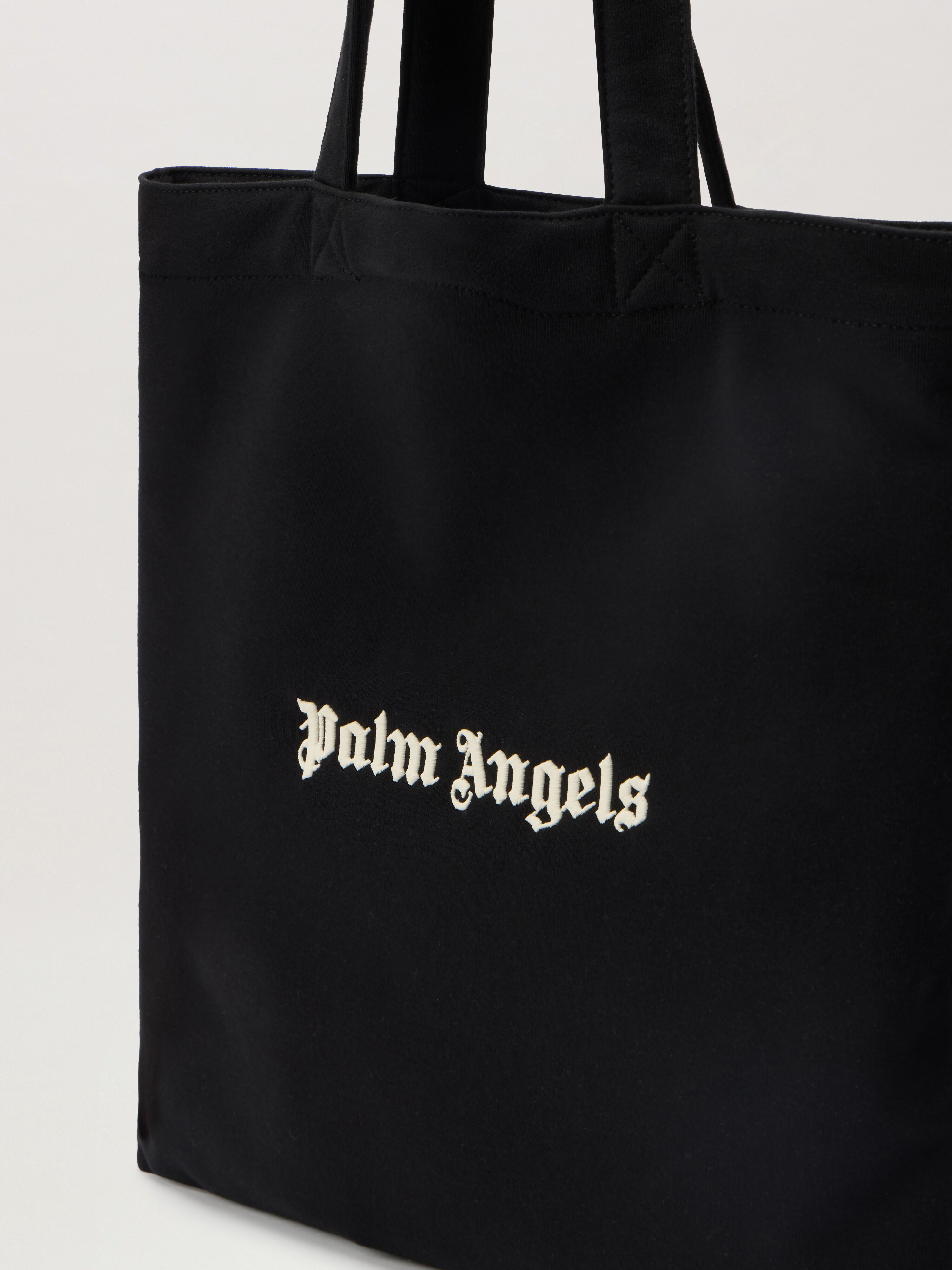 PALM ANGELS Classic Logo Tote Bag BLACK - OFF WHITE PMNA07GF25FLE002