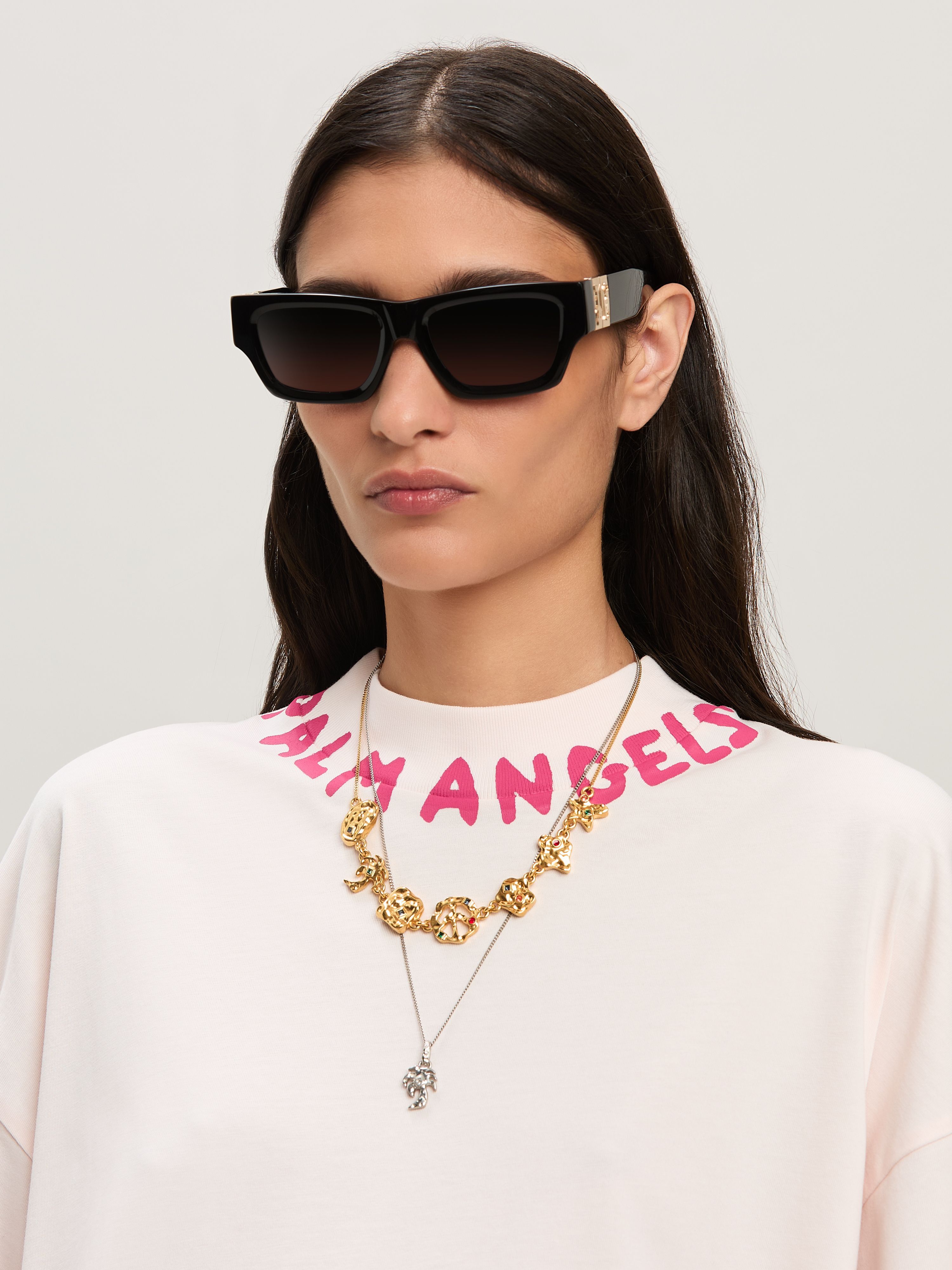PALM ANGELS  Block logo oversize T-shirt SOFT ROSA - FUCSIA PWAA017S25JER003