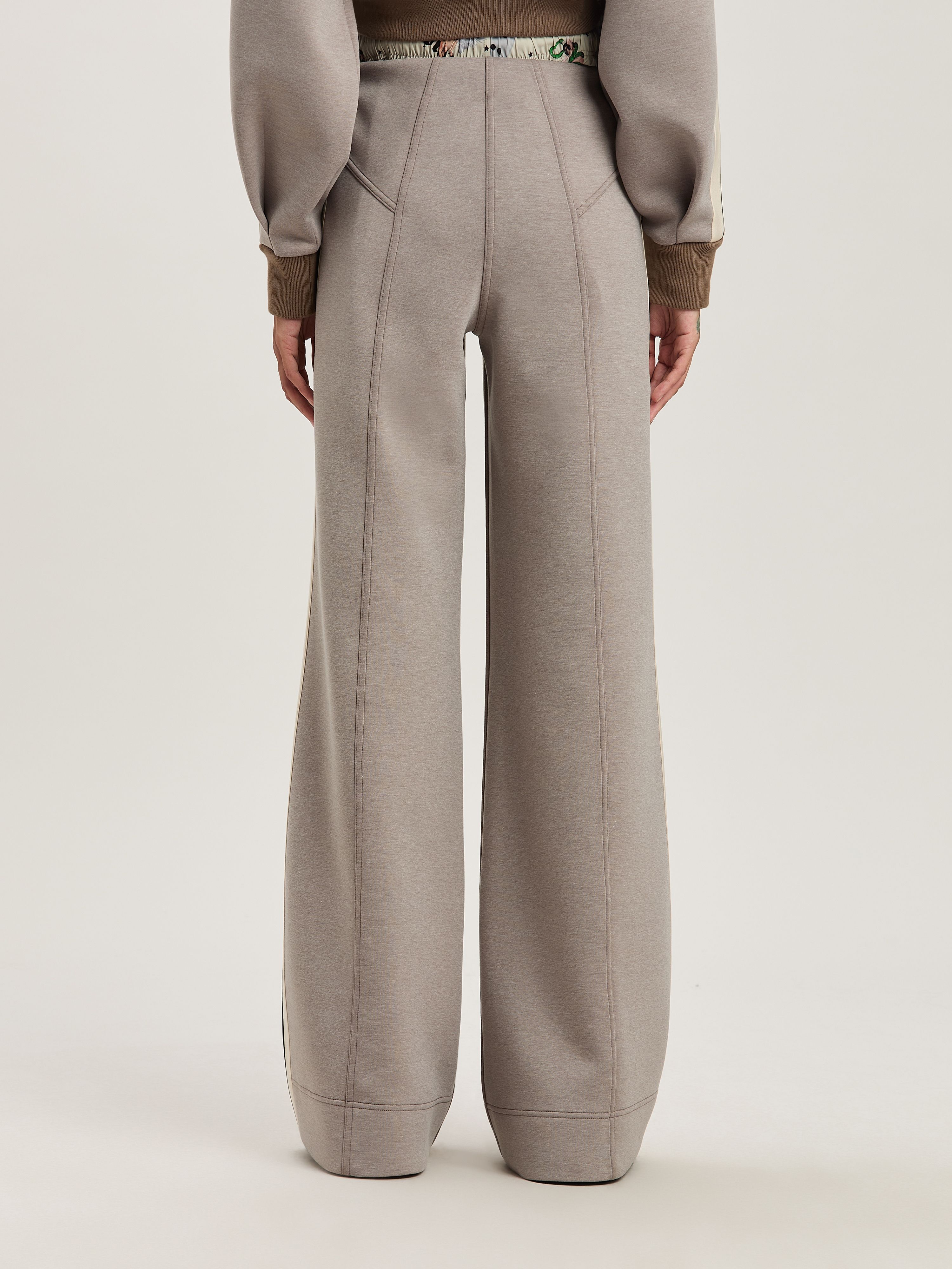 PALM ANGELS  Neoprene Track Pants TAUPE - OFF WHITE PWCA153S25FAB001