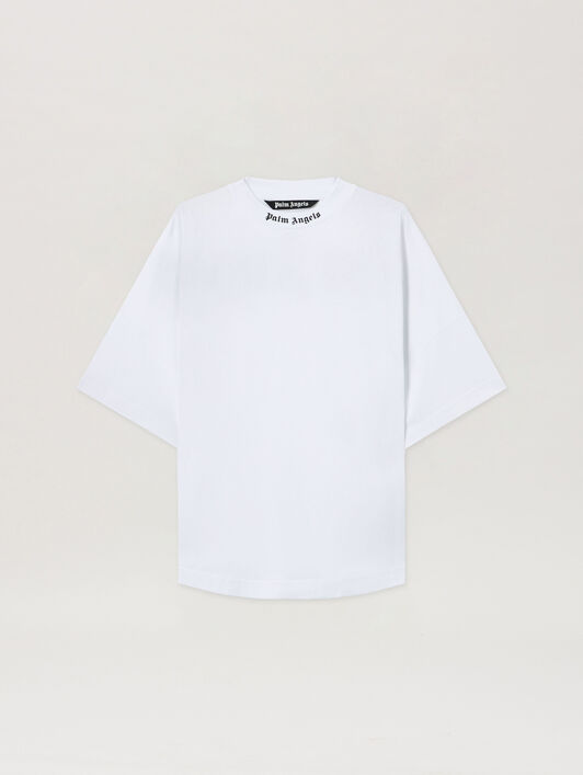 PALM ANGELS Classic Logo Over Tee WHITE BLACK PMAA002C99JER001