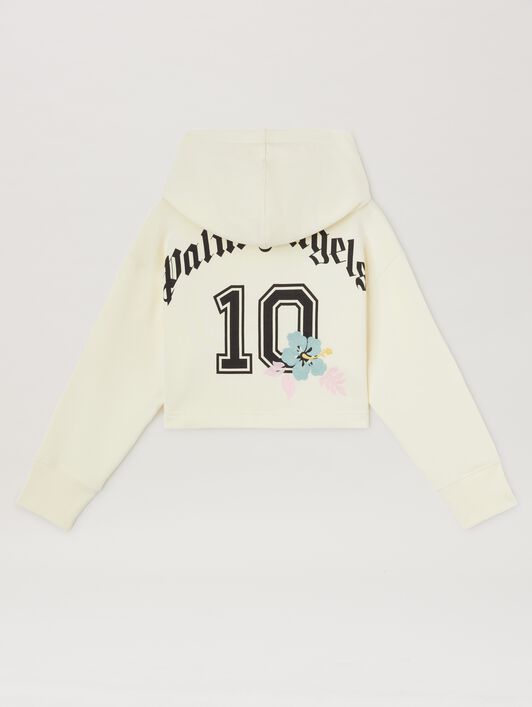 PALM ANGELS  Team Palm cropped hoodie BUTTER BLACK PGBB017S25FLE001