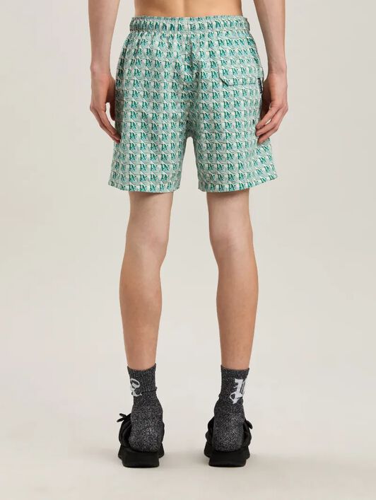 PA DIAMONDS SWIMSHORTS PALM ANGELS PA DIAMONDS SWIMSHORTS GREEN - IVORY PMFD012S25FAB004