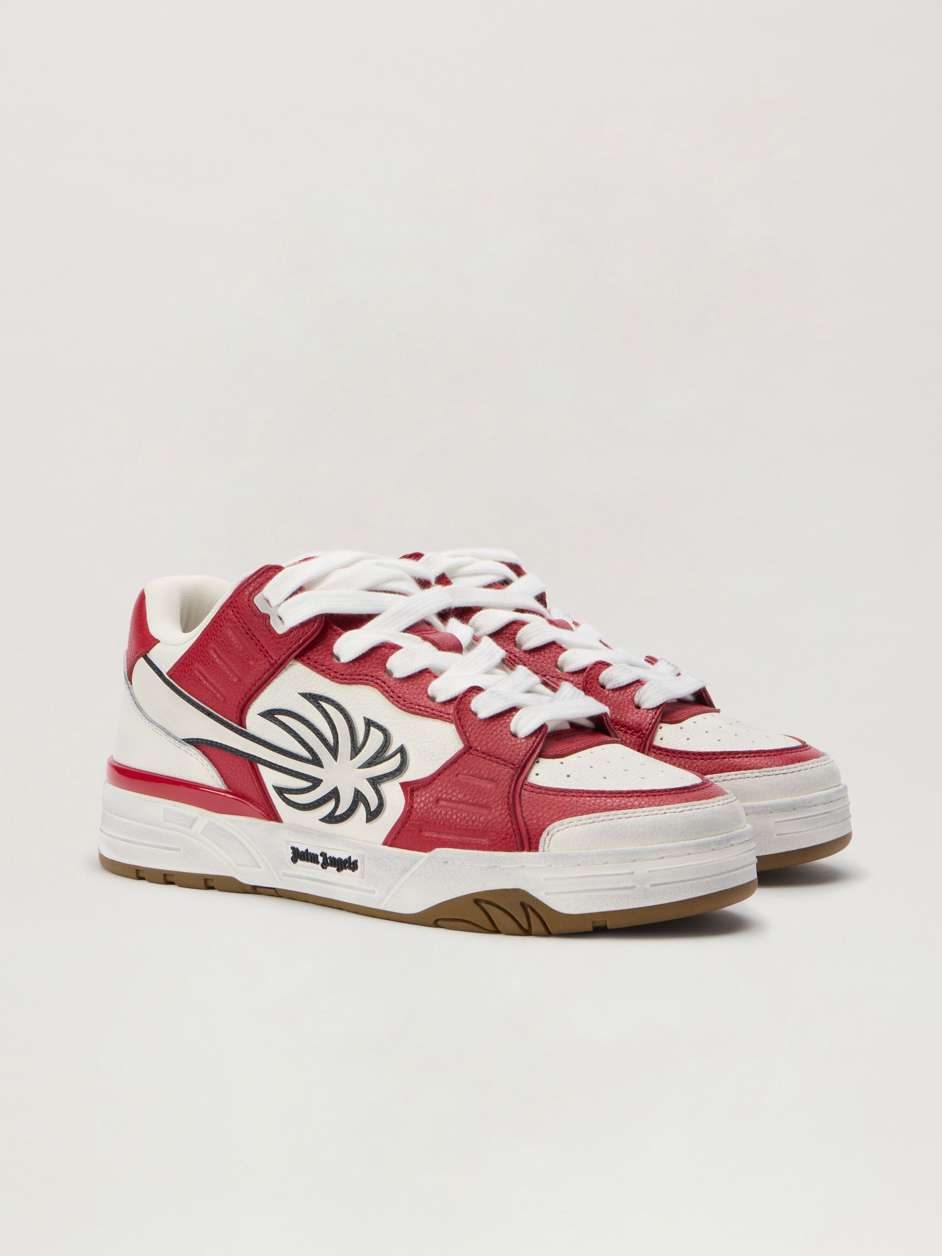 PALM ANGELS Venice Worn Out Sneakers WHITE - RED PMIA101F25LEA001