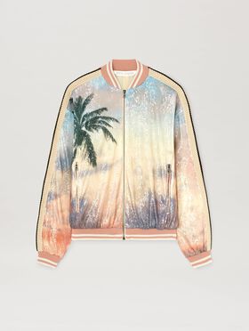 PALM ANGELS  Sunrise palm sequins bomber BROWN - DARK BROWN PWJA035S25LEA001
