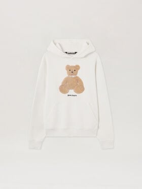 PALM ANGELS Bear Hoodie OFF WHITE BROWN PMBB17DS26FLE00C