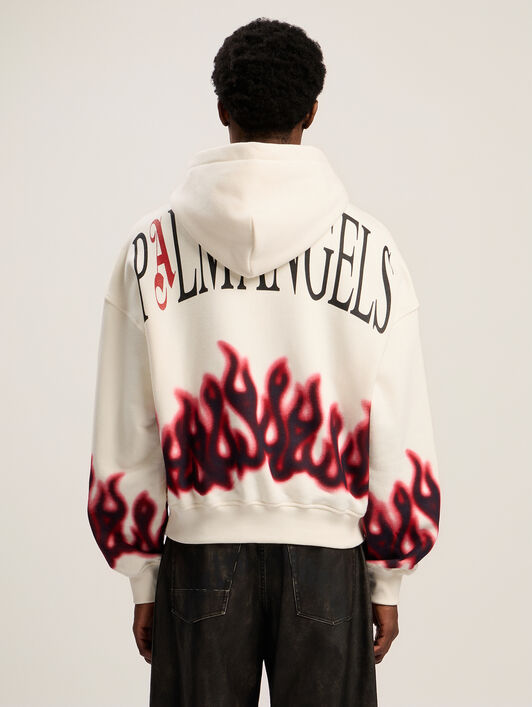 Flames Loose Hoodie PALM ANGELS Flames Loose Hoodie OFF WHITE - MULTICOLOR PMBB17EF25FLE002