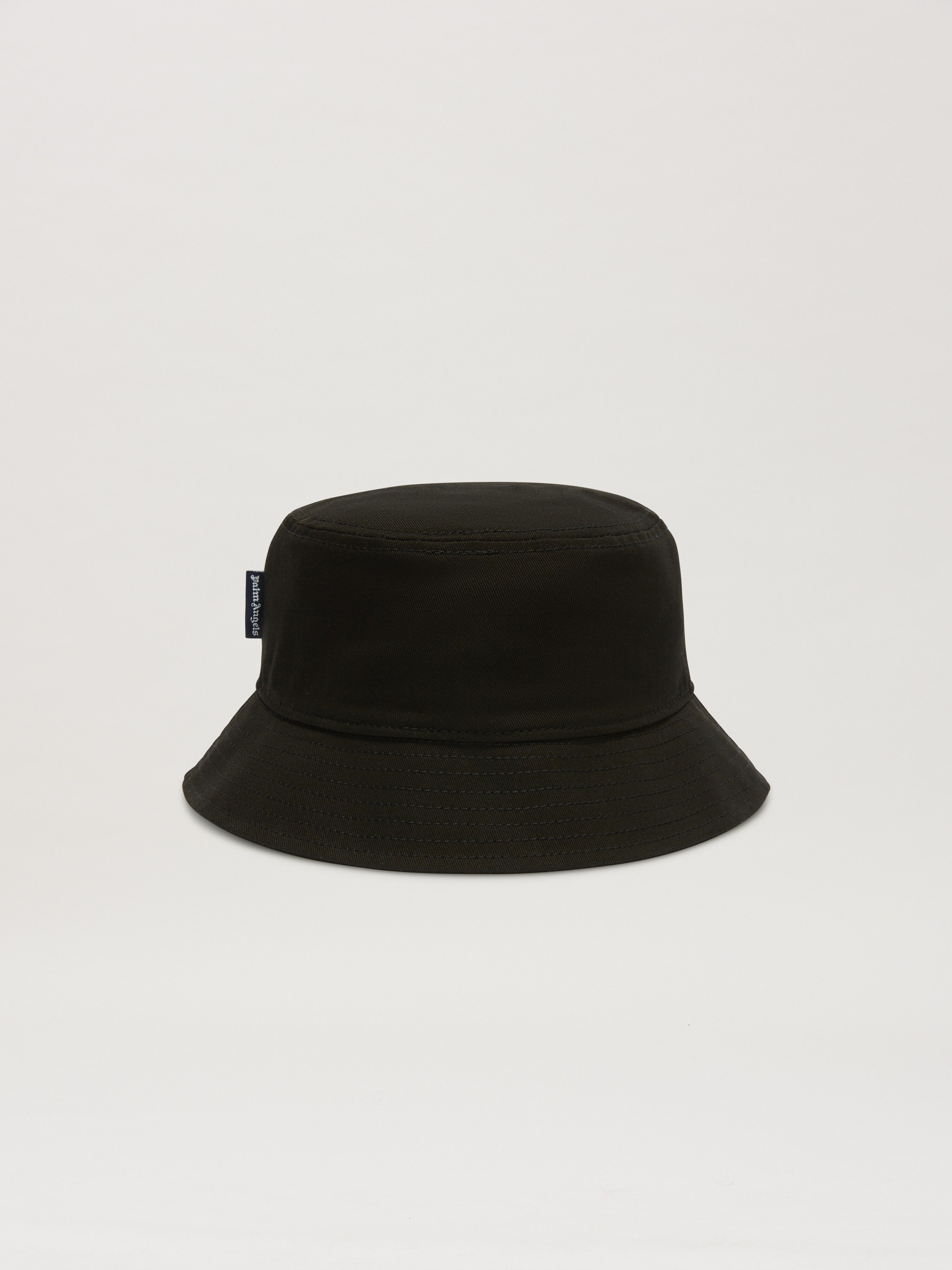PALM ANGELS  Embroidered Logo Bucket hat BLACK OFF WHITE PBLA001C99FAB001