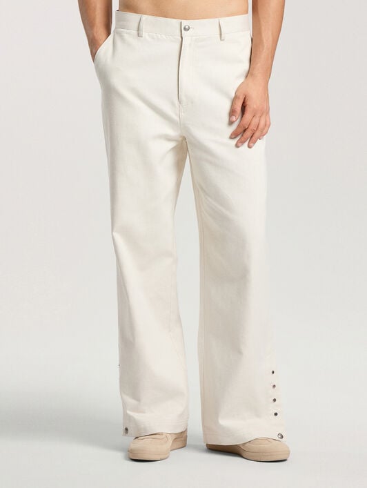 Palm Tree Loose Trousers PALM ANGELS Palm Tree Loose Trousers OFF WHITE - SILVER PAMCA03F26FB01